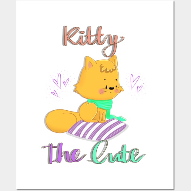 Kitty the Cute - Onesie Design - Onesies for Babies Wall Art by Onyi